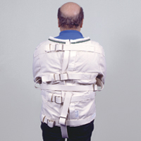 The back view of a straitjacket